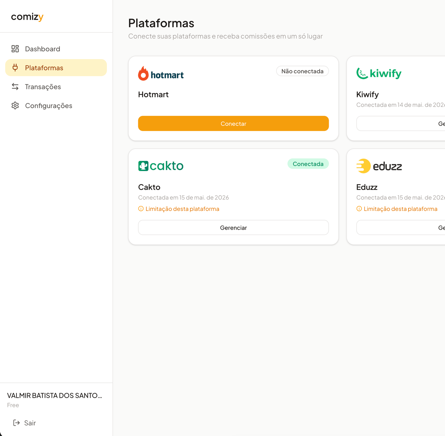 Formulário de cadastro de webhook na Hotmart preenchido