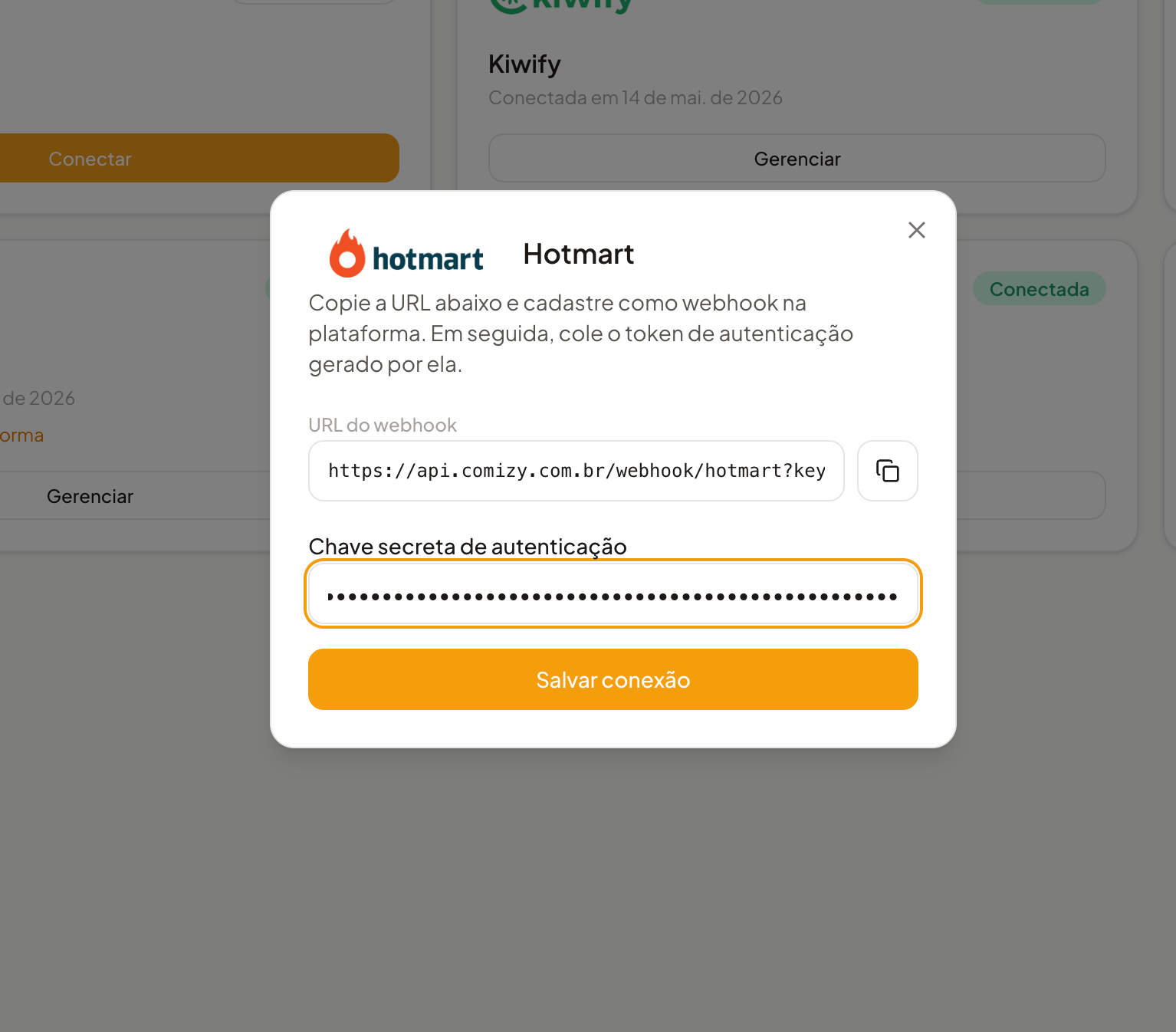 Salvando o Token na Comizy